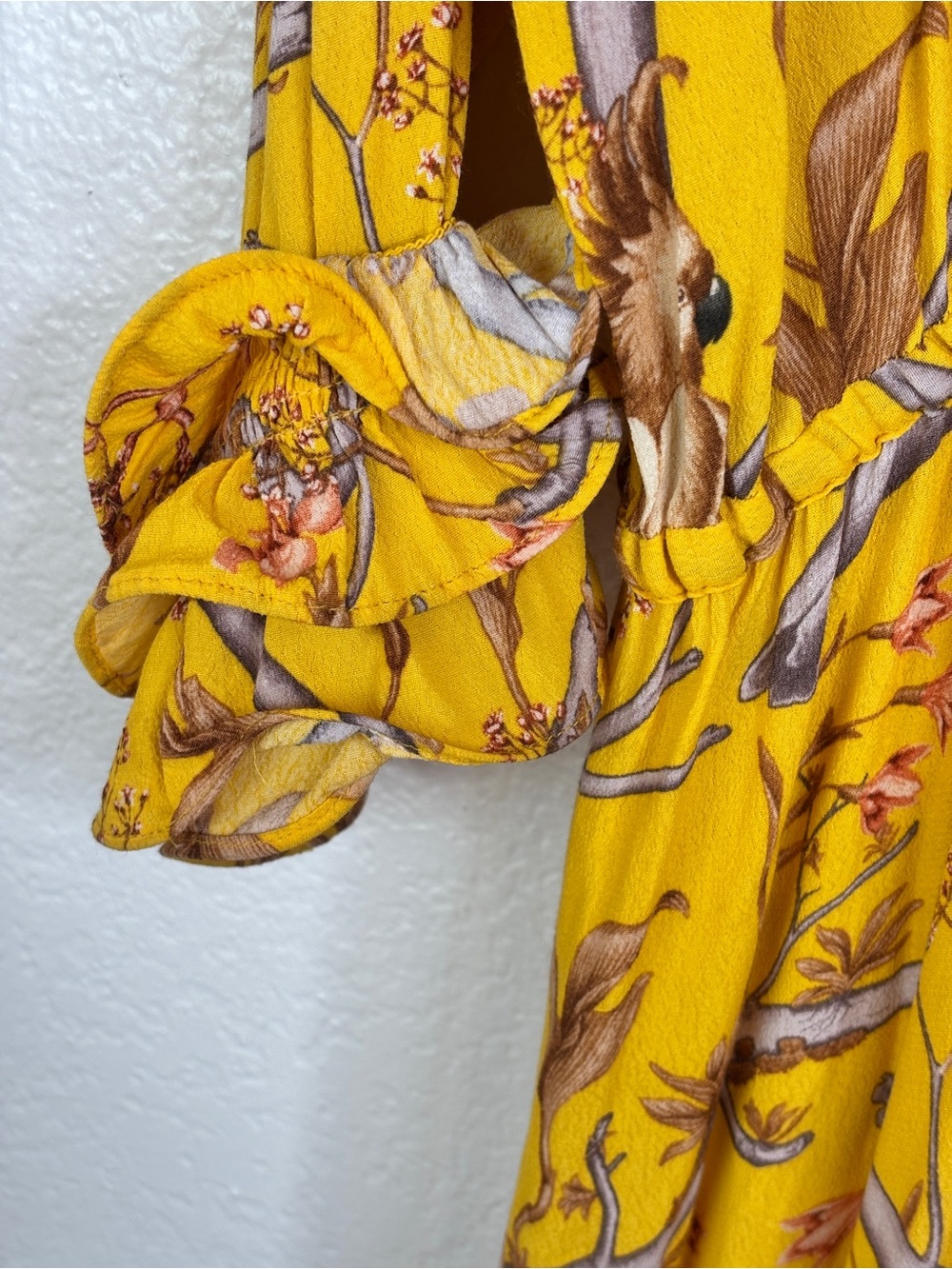 NWT Johanna Ortiz x H&M Yellow Floral Crepe Dress Size L - Picture 13 of 16